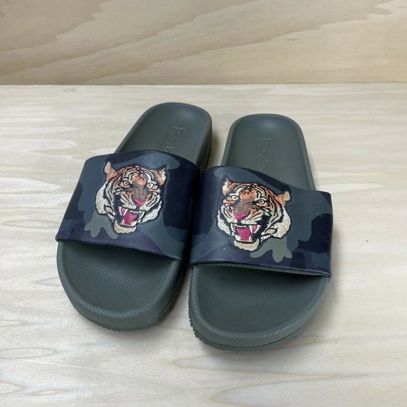 Polo Ralph Lauren Mens Cayson Green Camo Tiger Head Slide Sandals Size 8 D main image 4
